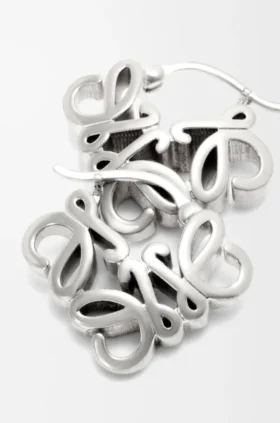 Anagram Bombé Hoop Earrings in Sterling Silver Anagram Bombé Hoop Earrings in Sterling Silver