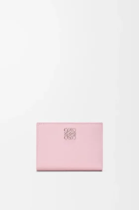 Anagram Compact Wallet in Pebble Grained Calfskin