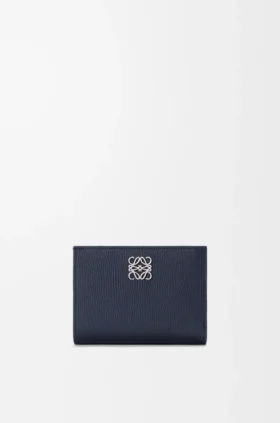 Anagram Compact Wallet in Pebble Grained Calfskin
