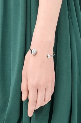 Anagram Pebble Cuff in Sterling Silver