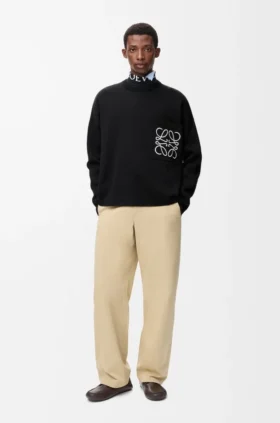Anagram Pocket Sweater in Cotton Blend