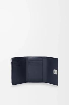 Anagram Small Vertical Wallet in Pebble Grained Calfskin