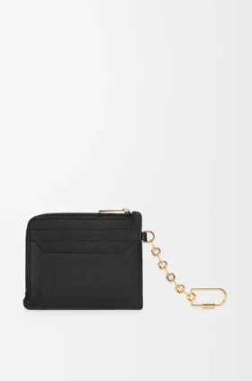 Anagram Square Coin Cardholder in Pebble Grained Calfskin
