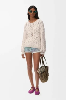 Anagram Sweater in Cotton and Wool Blend