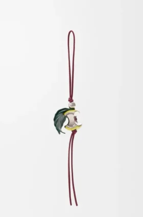 Apple Charm in Brass and Calfskin