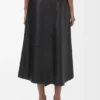 Asymmetric Skirt in Satin Nappa Lambskin