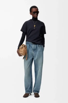Asymmetric T-Shirt in Cotton Blend