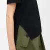 Asymmetric T-Shirt in Cotton Blend