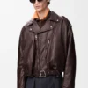Balloon Biker Jacket in Nappa Lambskin Balloon Biker Jacket in Nappa Lambskin