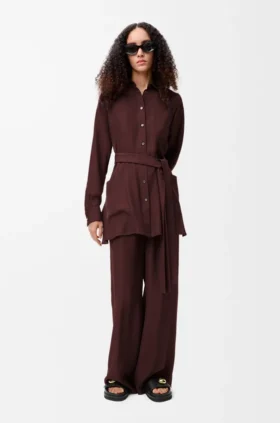 Belted Blouse in Silk