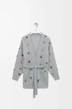 Belted Cardigan in Wool