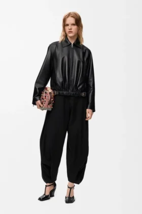 Belted Jacket in Nappa Lambskin
