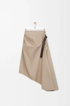 Belted Skirt in Cotton and Silk