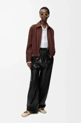 Belted Trousers in Nappa Lambskin