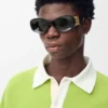Beveled Oval Maxi Anagram Sunglasses