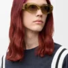 Beveled Oval Maxi Anagram Sunglasses