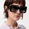Beveled Square Maxi Anagram Sunglasses Beveled Square Maxi Anagram Sunglasses