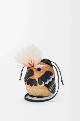 Bird Bag in Iraca Palm and Calfskin