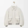 Bomber Jacket in Suede Goatskin