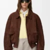 Bomber Jacket in Suede Goatskin Bomber Jacket in Suede Goatskin