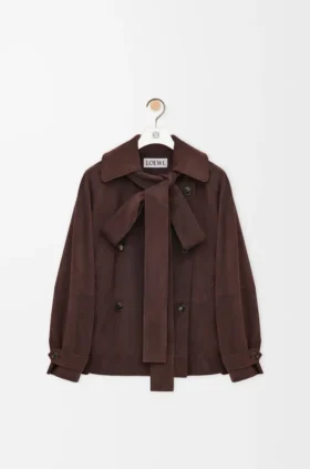 Bow Jacket in Suede Goatskin