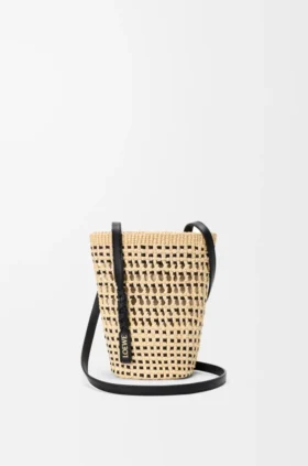 Braid Pocket in Iraca Palm and Calfskin