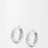 Braided Hoop Earrings in Sterling Silver