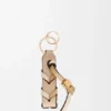 Braided Strap Keyring in Calfskin