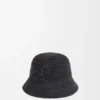 Bucket Hat in Raffia and Calfskin