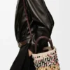 Bucket in Cord, Leather and Wool Bucket in Cord, Leather and Wool
