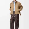 Cargo Trousers in Nappa Lambskin and Cotton Cargo Trousers in Nappa Lambskin and Cotton
