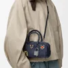 Cats Amazona 23 Cropped Bag in Embroidered Denim