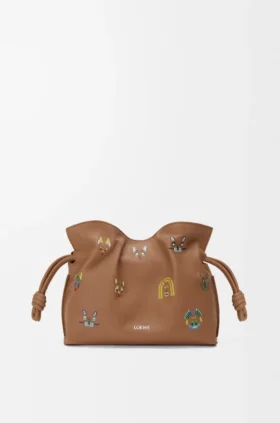 Cats Mini Flamenco Clutch in Nappa Calfskin
