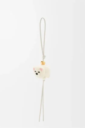 Chow Chow Charm in Felt and Calfskin