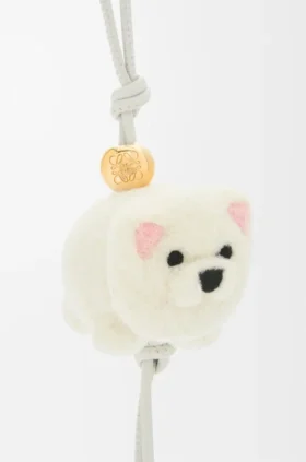 Chow Chow Charm in Felt and Calfskin