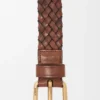 Chunky Woven Belt in Vegetable-Tanned Calfskin