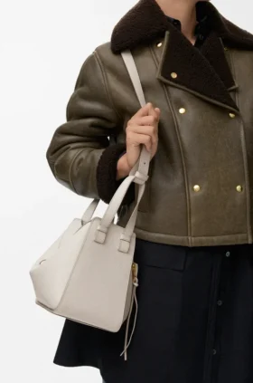 Compact Hammock Bag in Soft Grained Calfskin