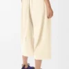 Cropped Belted Trousers in Cotton and Silk