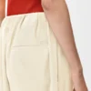 Cropped Belted Trousers in Cotton and Silk