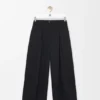 Cropped Trousers in Cotton and Silk