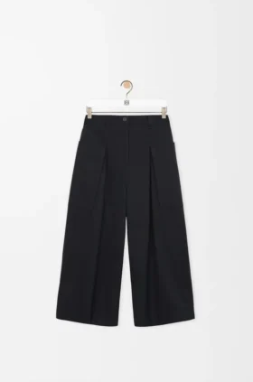 Cropped Trousers in Cotton and Silk Cropped Trousers in Cotton and Silk