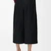 Cropped Trousers in Cotton and Silk