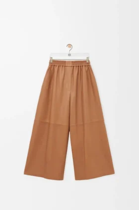 Cropped Trousers in Nappa Lambskin