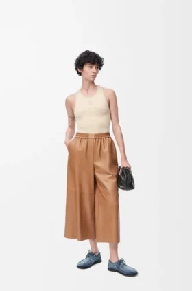 Cropped Trousers in Nappa Lambskin