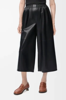 Cropped Trousers in Nappa Lambskin