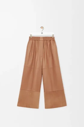 Cropped Trousers in Nappa Lambskin and Suede Goatskin Cropped Trousers in Nappa Lambskin and Suede Goatskin