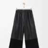 Cropped Trousers in Nappa Lambskin and Suede Goatskin