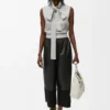 Cropped Trousers in Nappa Lambskin and Suede Goatskin