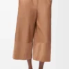 Cropped Trousers in Nappa Lambskin and Suede Goatskin