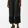 Cropped Trousers in Nappa Lambskin and Suede Goatskin